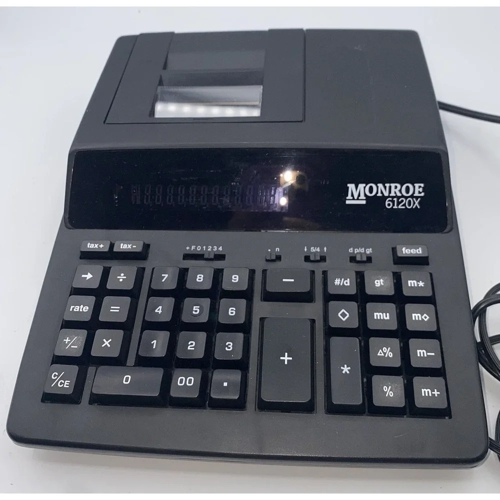 Monroe 6120X Heavy Duty Print Display Calculator Receipt Machine